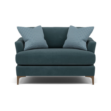 Tulip Loveseat - Cuddler Fabric Armchairs Sterling Home 1 Pillow Pack 3 Feet - Smoke