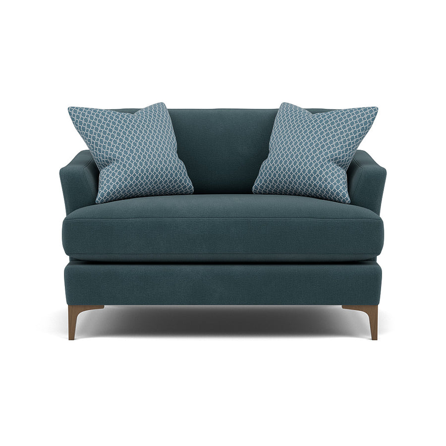Tulip Loveseat - Cuddler Fabric Armchairs Sterling Home 1 Pillow Pack 3 Feet - Smoke