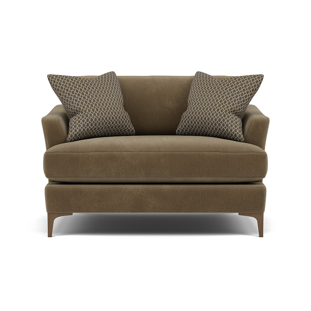 Tulip Loveseat - Cuddler Fabric Armchairs Sterling Home 21 Pillow Pack 4 Feet - Smoke