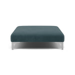 Tulip Footstool - Designer Stool Fabric Footstools Sterling Home 8 Brushed Chrome Manhattan Airforce