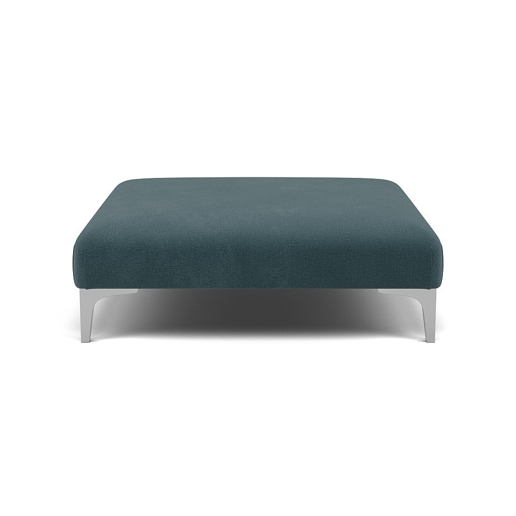 Tulip Footstool - Designer Stool Fabric Footstools Sterling Home 8 Brushed Chrome Manhattan Airforce