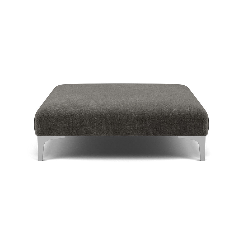 Tulip Footstool - Designer Stool Fabric Footstools Sterling Home 9 Brushed Chrome Manhattan Asphalt