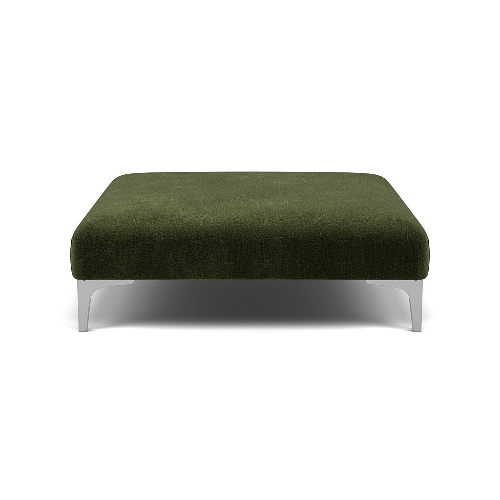 Tulip Footstool - Designer Stool Fabric Footstools Sterling Home 10 Brushed Chrome Manhattan Conifer