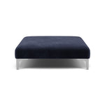 Tulip Footstool - Designer Stool Fabric Footstools Sterling Home 11 Brushed Chrome Manhattan Ink