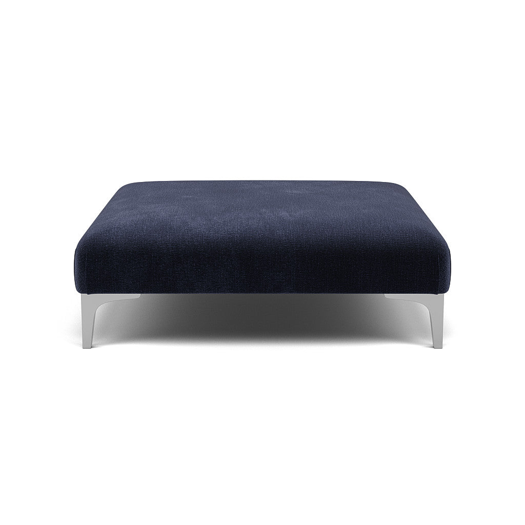 Tulip Footstool - Designer Stool Fabric Footstools Sterling Home 11 Brushed Chrome Manhattan Ink