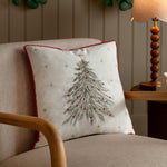 Twinkling Tree Square Embroidered Cushion - Twinkling Tree Square Embroidered Cushion Cushions Sterling Home 2