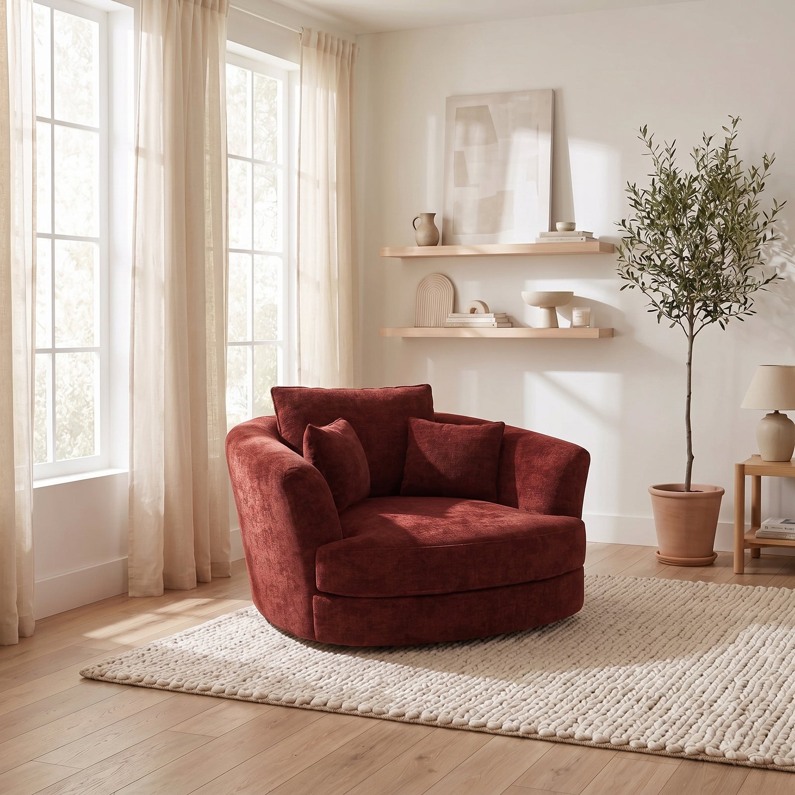 Thalia Swivel Armchair - Cuddler Swivel Chair Grade C Armchairs Sterling Home 2