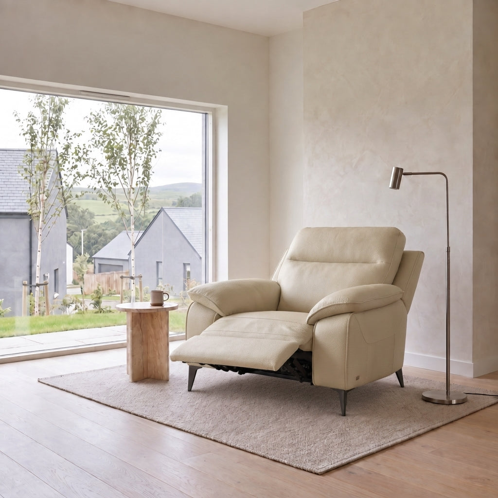 Nicoletti Vivaldi Recliner Armchair On Legs  - Power Recliner Chair on Legs CB Torello - Power Recliner with USB-C — Torello PS 312 Taupe, gallery image 1