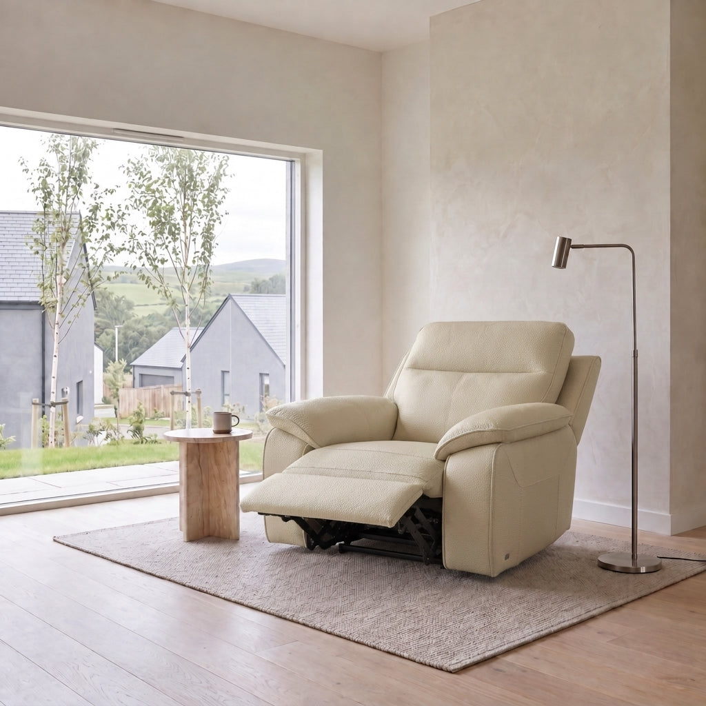 Nicoletti Vivaldi Recliner Armchair - Power Recliner Chair CB Torello - Power Recliner with USB-C — Torello PS 312 Taupe, gallery image 1