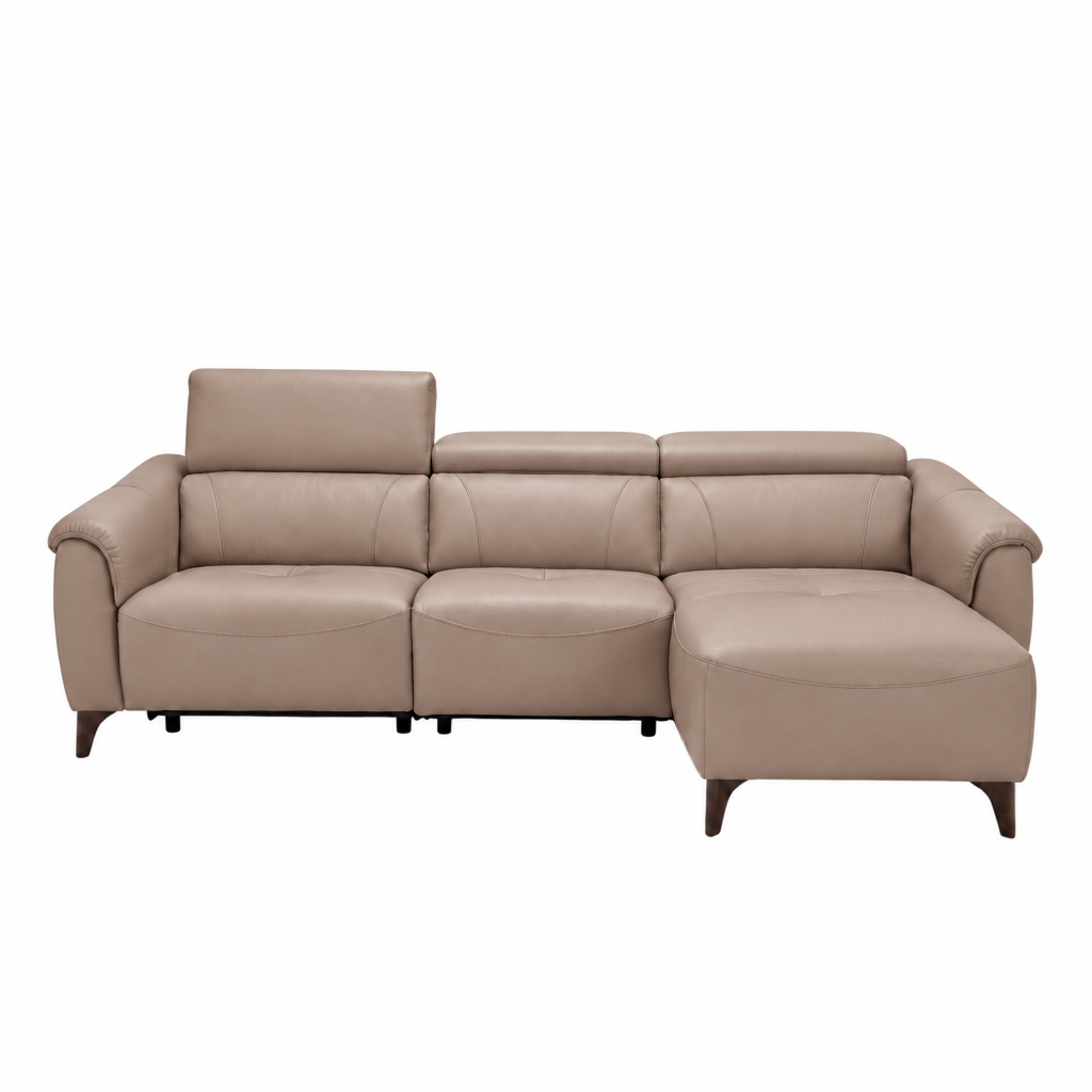 Nicoletti Verdi Chaise Sofa with Power Recliner & Lumbar Support - Chaise Sofa with Power Recl & Lumbar Support CB Torello - Power with Power Lumbar & USB Chaise Sofas Sterling Home 2 Torello PS 312 Taupe