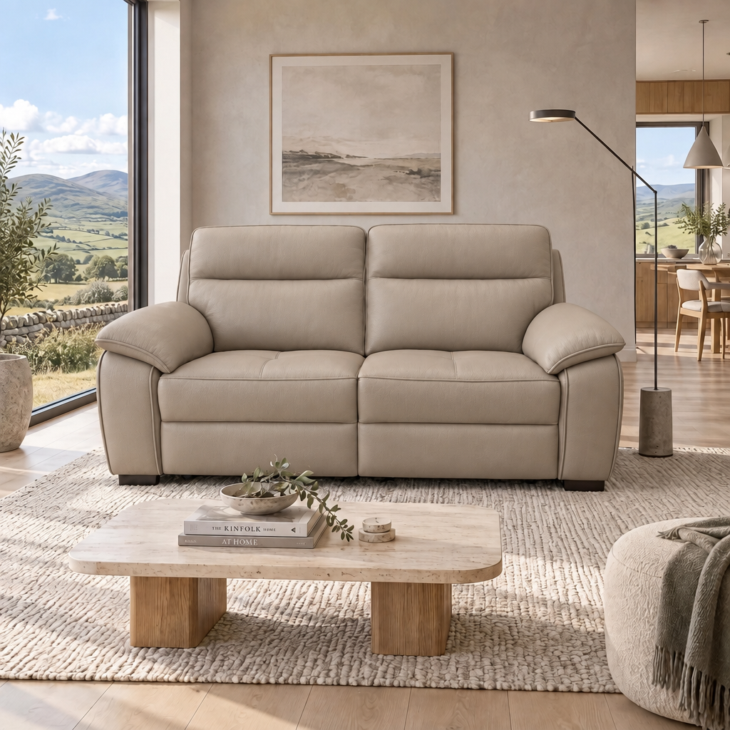 Nicoletti Vivaldi 3 Seater Recliner Sofa    - 3 Seater Double Power Recliner CB Torello - Power Recliner with USB-C — Torello PS 312 Taupe, gallery image 2