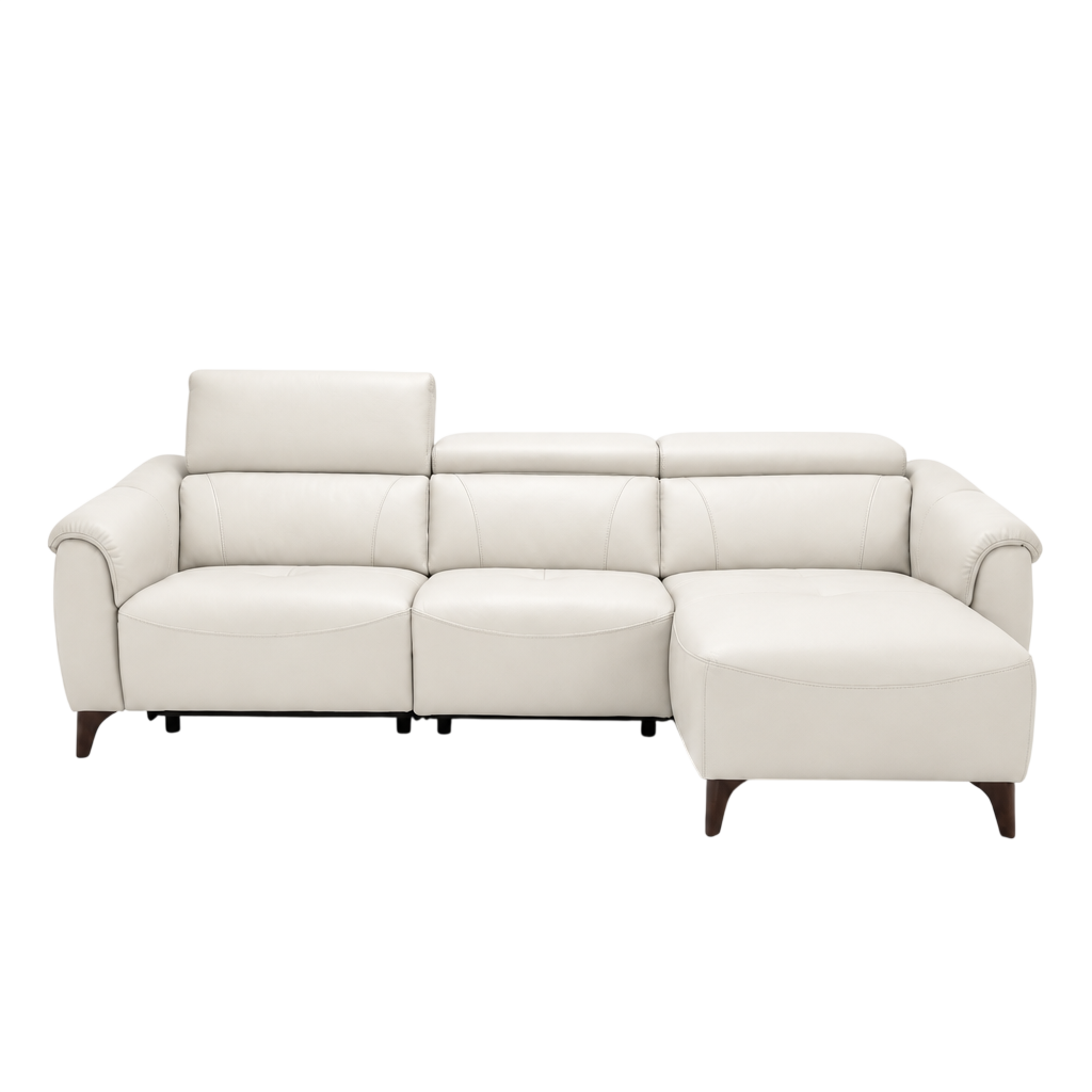 Nicoletti Verdi Chaise Sofa with Power Recliner & Lumbar Support - Chaise Sofa with Power Recl & Lumbar Support CB Torello - Power with Power Lumbar & USB Chaise Sofas Sterling Home 1 Torello PS Bianco 93