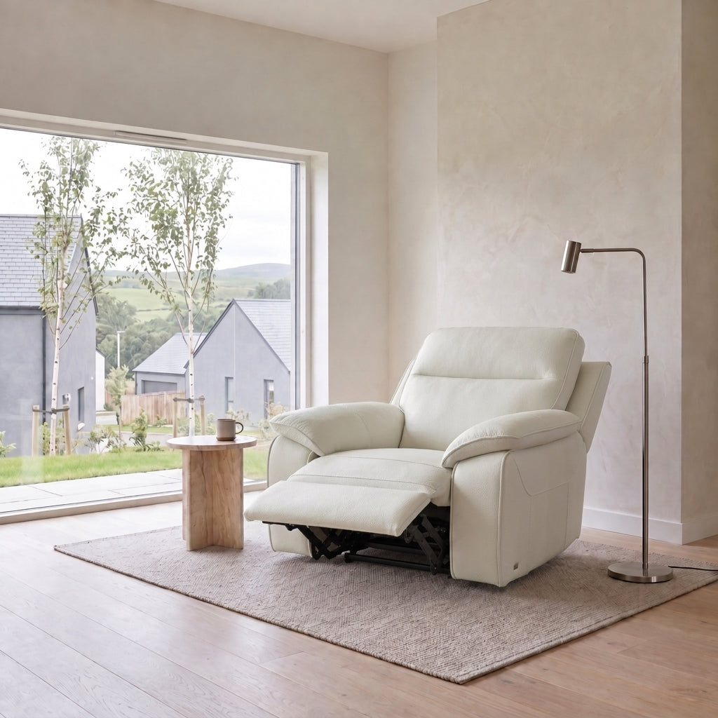Nicoletti Vivaldi Recliner Armchair - Power Recliner Chair CB Torello - Power Recliner with USB-C — Torello PS Bianco 93, gallery image 1