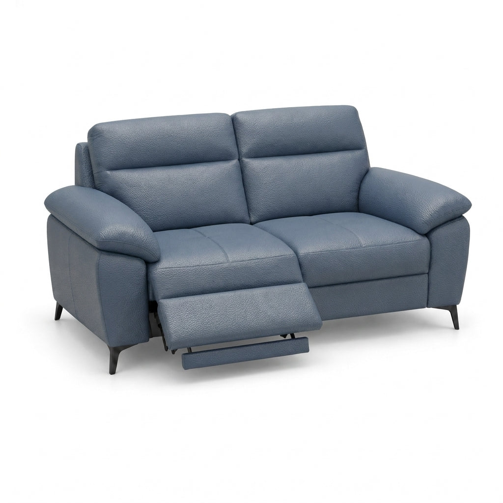 Nicoletti Vivaldi 2 Seater Recliner Sofa On Legs - 2 Seater Double Power Recliner on Legs CB Torello - Power Recliner with USB-C 2 Seater Sofas Sterling Home 4 Torello PS Blu -S 81