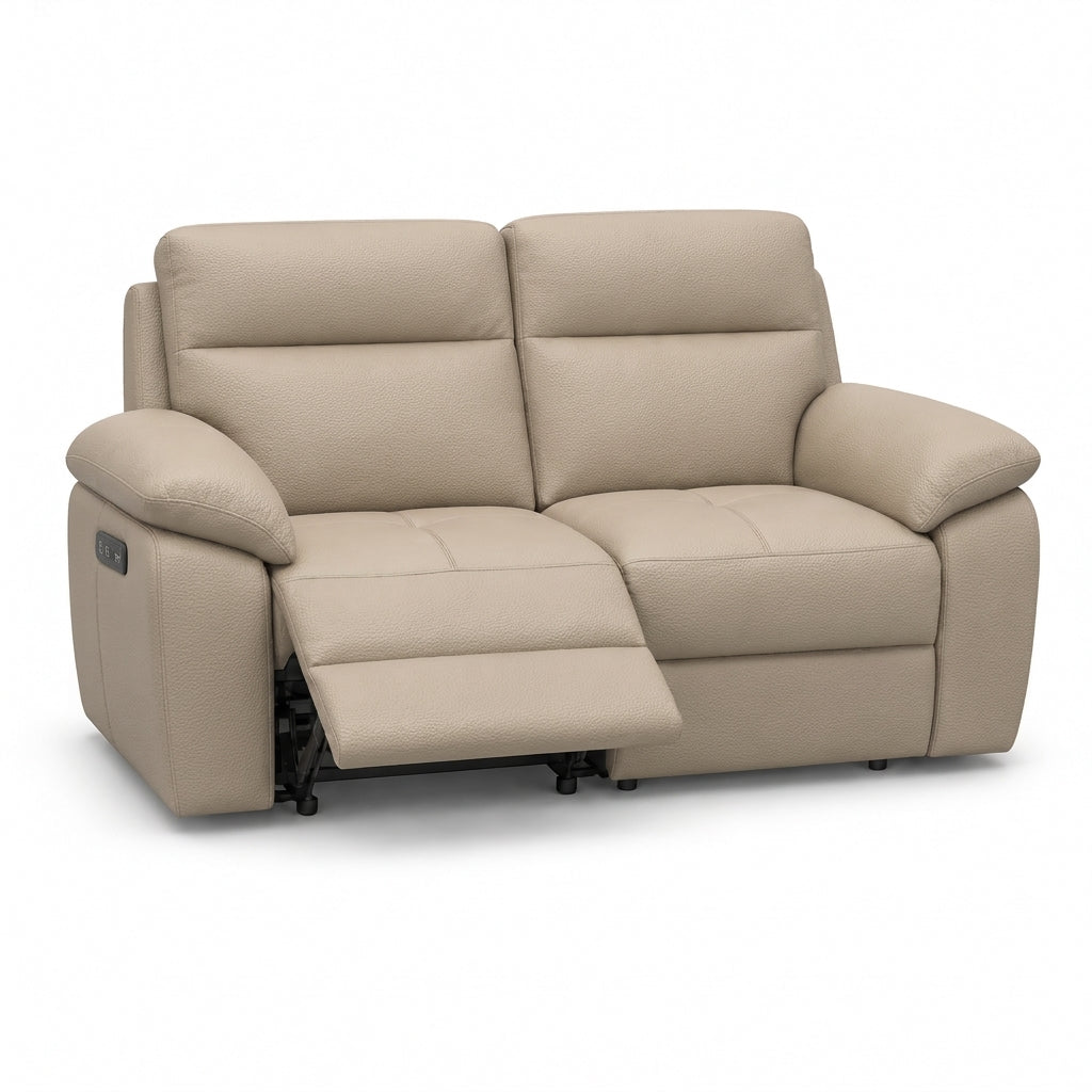 Nicoletti Vivaldi 2 Seater Recliner Sofa - 2 Seater Double Power Recliner CB Torello - Power Recliner with USB-C — Torello PS Tortora 328, gallery image 1