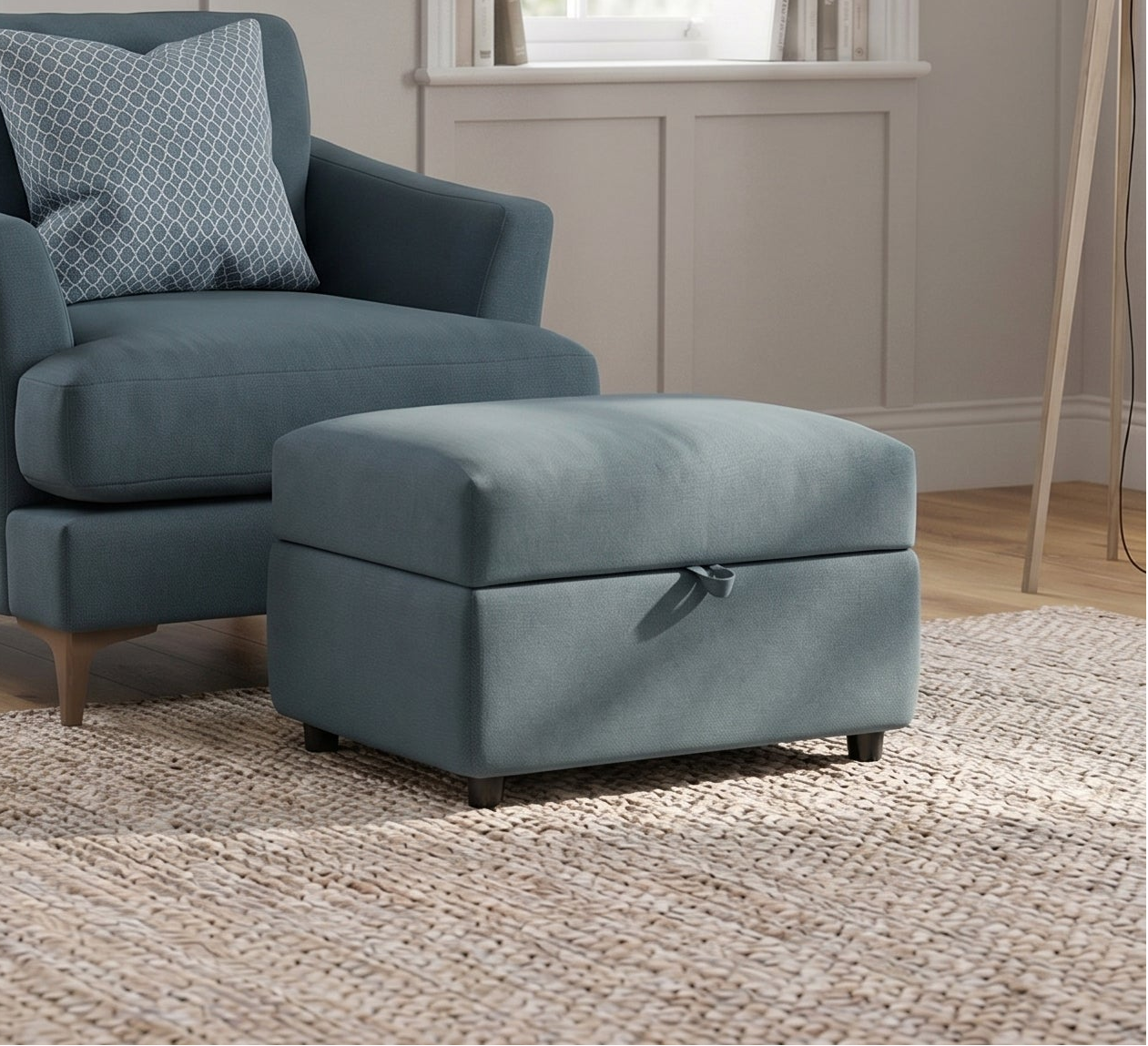 Tulip Storage Footstool - Storage Stool Fabric Footstools Sterling Home 2