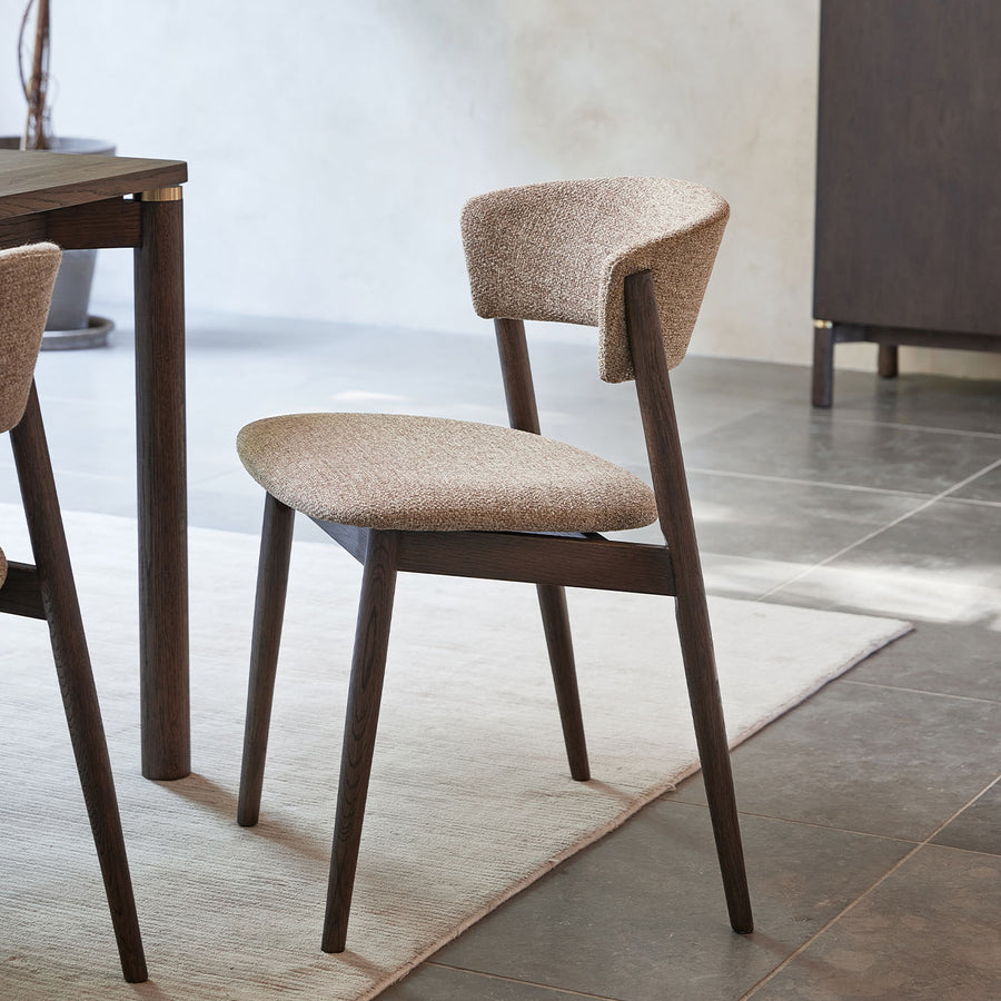 Antigua Dining Chair - Dining Chair Espresso Oil / Latte Fabric Sterling Home 2