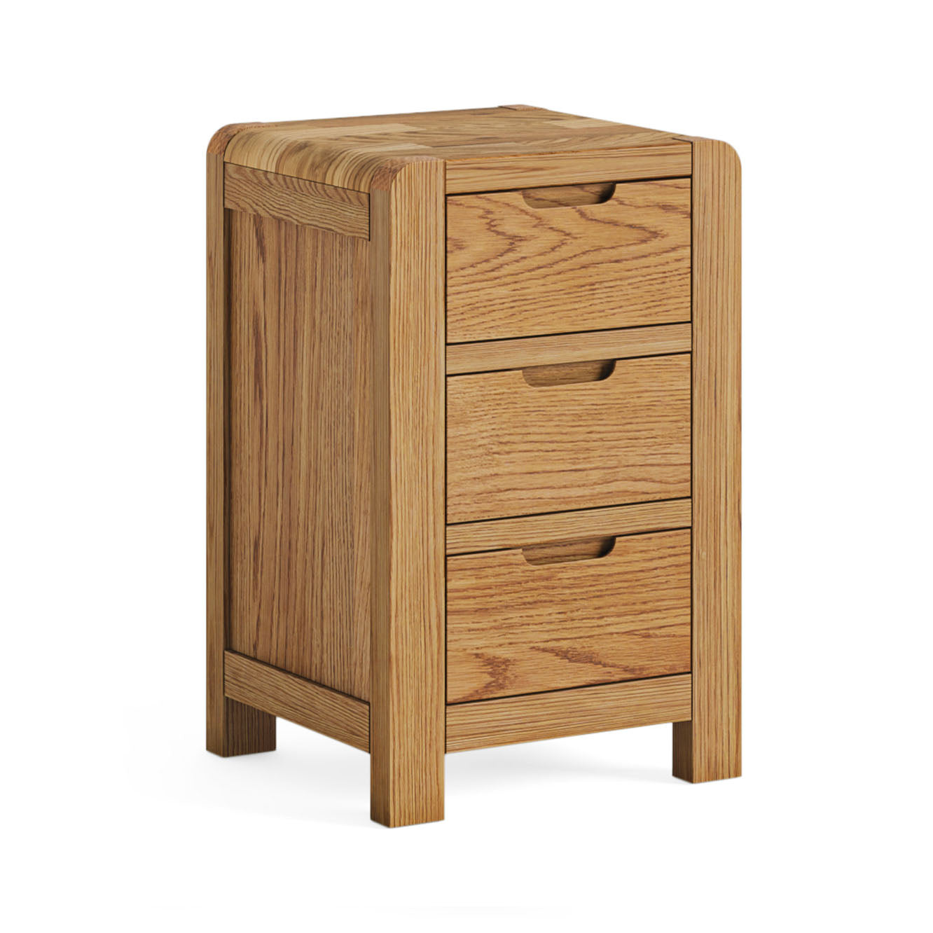 Solvi Bedside Chest - Bedside Chest Solid Oak / Oak Veneer Sterling Home 1