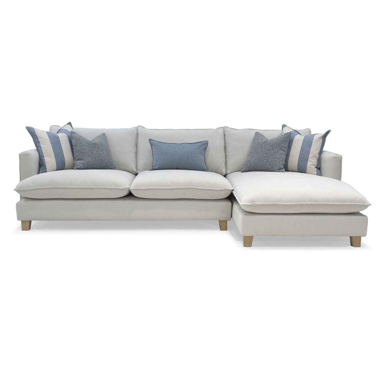 Vogue Williams Howth Large Chaise Sofa - Large Chaise Sofa Right Linen Look - Right Hand Facing Chaise Sofas Sterling Home 1
