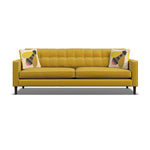 Orla Kiely Ebben Extra Large Sofa - Extra Large Sofa Premium Plain Sterling Home 3 Clara Sunflower / Busy Bee Weathered Oak Feet