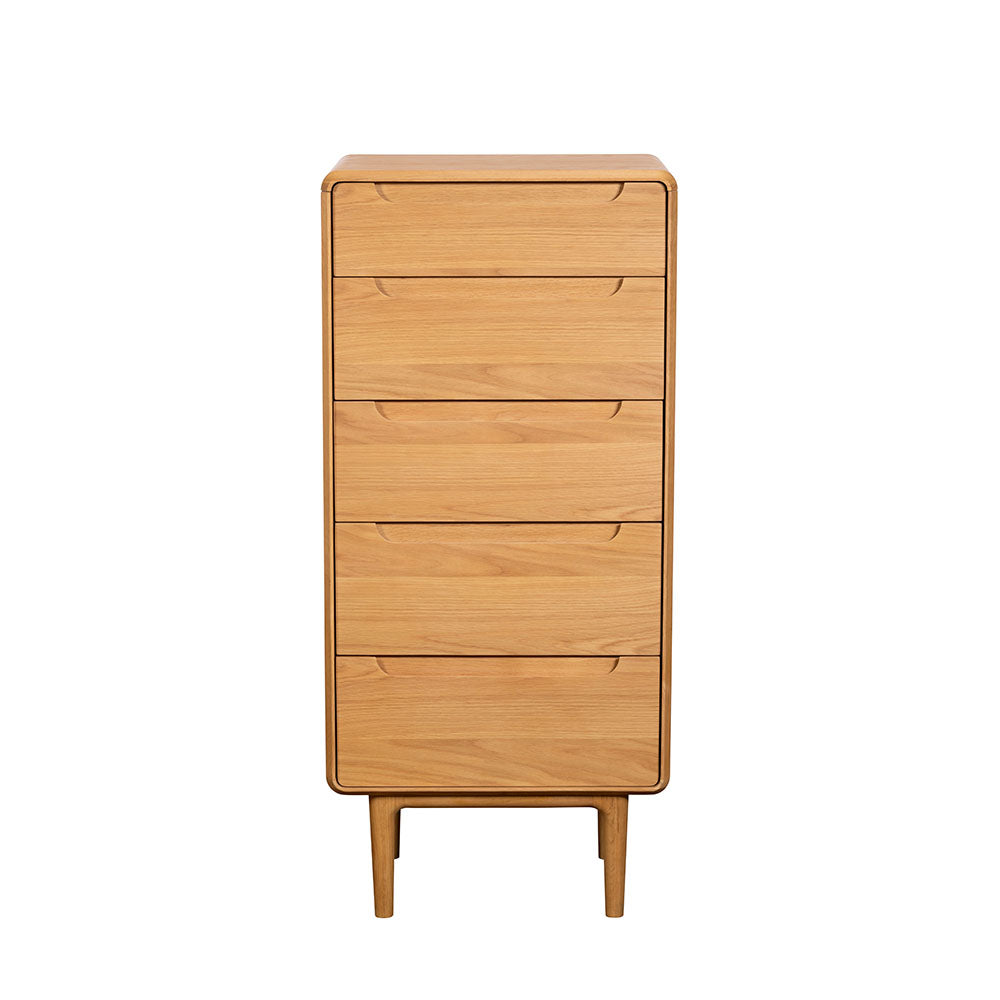 G Plan Winchester 5 Drawer Tall Chest - 5 Drawer Tall Chest With Mirror Light Oak Sterling Home 1