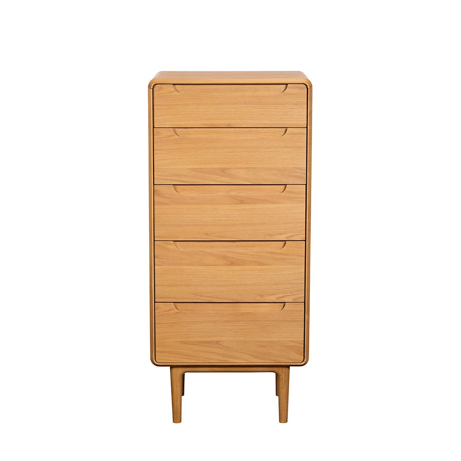 G Plan Winchester 5 Drawer Tall Chest - 5 Drawer Tall Chest With Mirror Light Oak Sterling Home 1