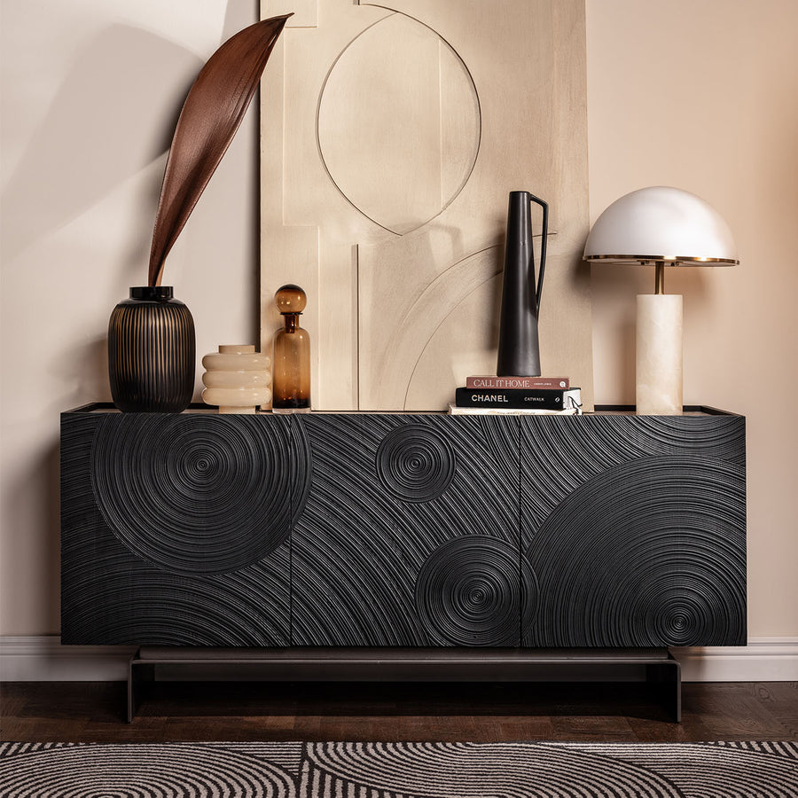 Wynter Wide Sideboard - Wide Sideboard Glass Ceramic Top Sterling Home 2