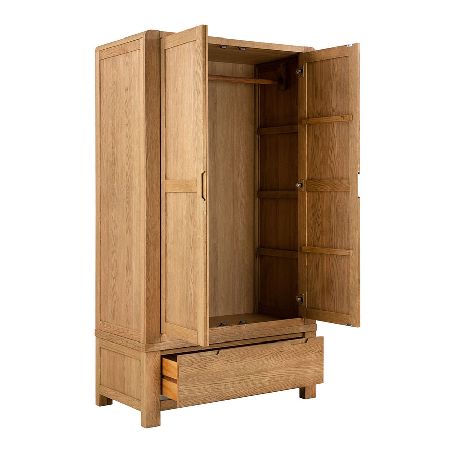 Solvi Triple Wardrobe - Triple Wardrobe Solid Oak / Oak Veneer Sterling Home 2