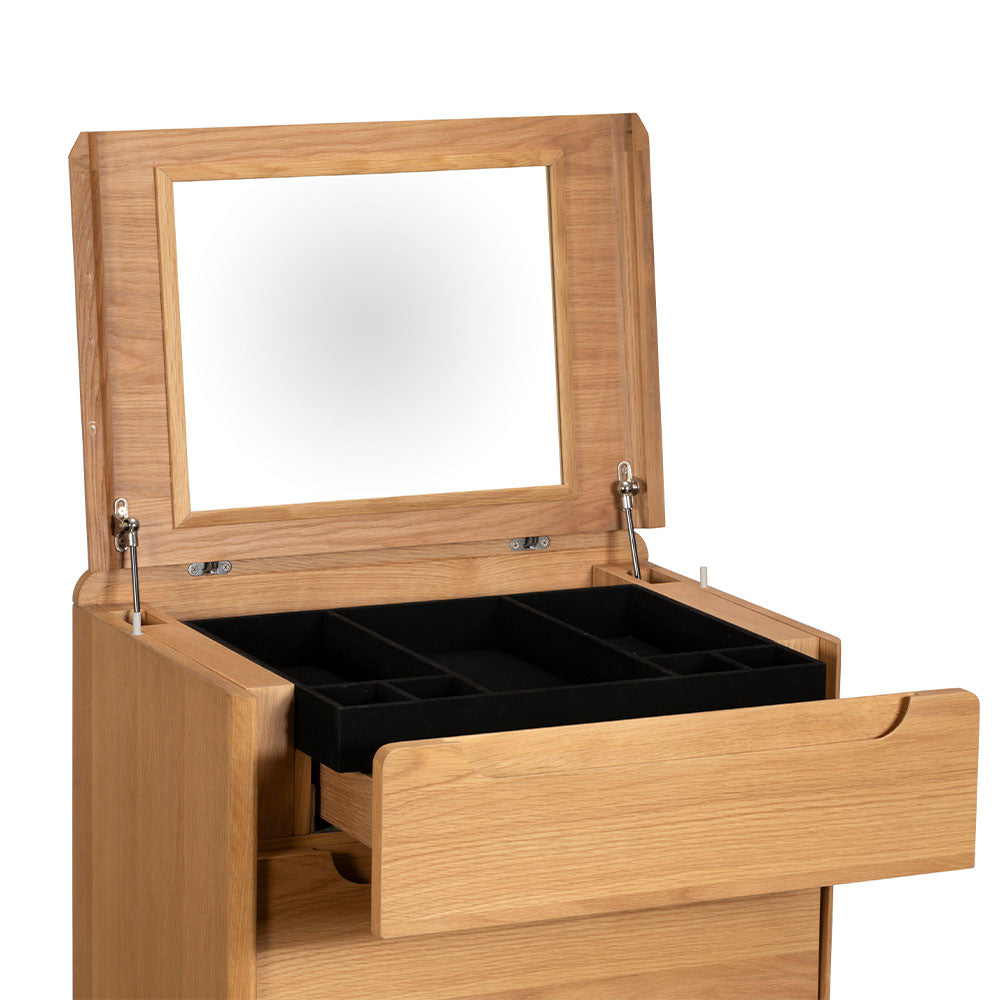 G Plan Winchester 5 Drawer Tall Chest - 5 Drawer Tall Chest With Mirror Light Oak Sterling Home 6
