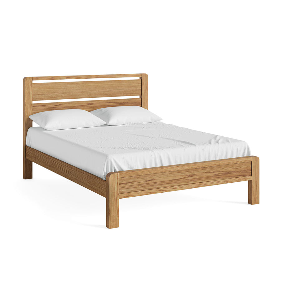 Solvi Bedframe - 5ft Slatted Bedframe Solid Oak / Oak Veneer - King Sterling Home 1