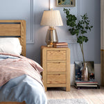 Solvi Bedside Chest - Bedside Chest Solid Oak / Oak Veneer Sterling Home 2