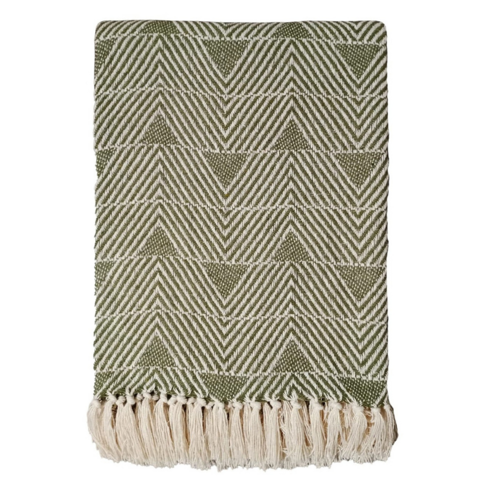 Triangle Stitch Throw Green