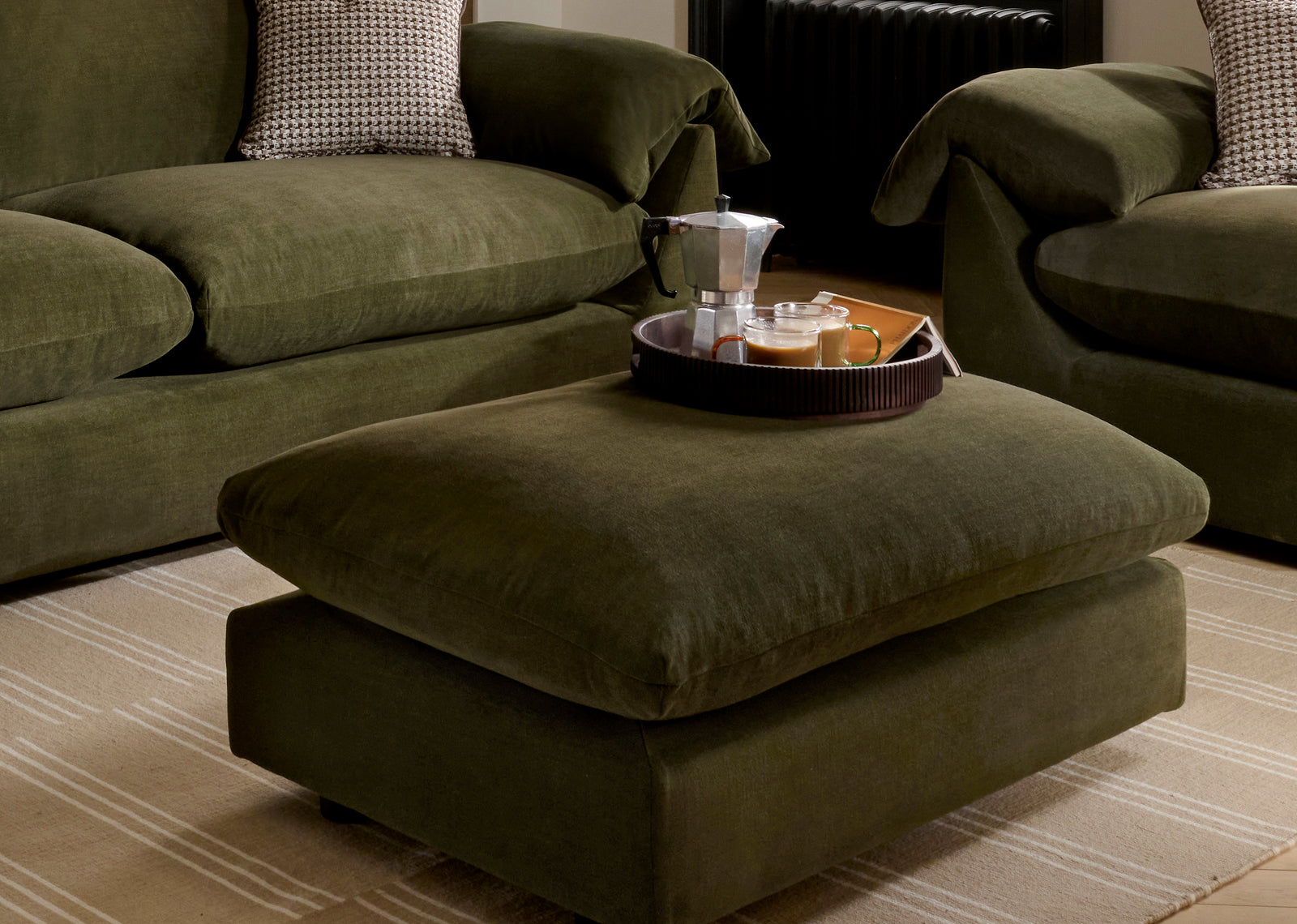Vogue Williams Bayswater Footstool - Footstool Soft Boucle Footstools Sterling Home 2