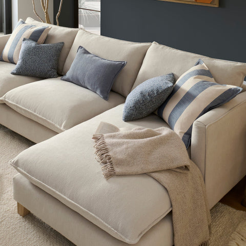 Vogue Williams Howth Large Chaise Sofa - Large Chaise Sofa Left Coastal Stripe - Left Hand Facing Chaise Sofas Sterling Home 2