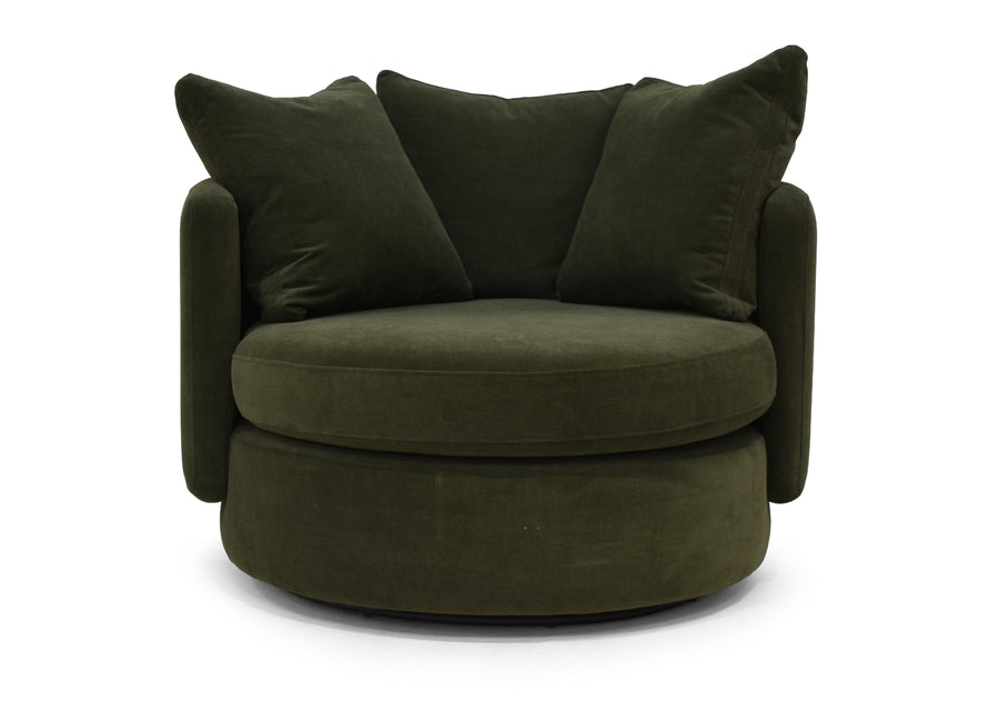 Vogue Williams Picadilly Large Swivel Chair - Large Swivel Chair Soft Chenille Sterling Home 1