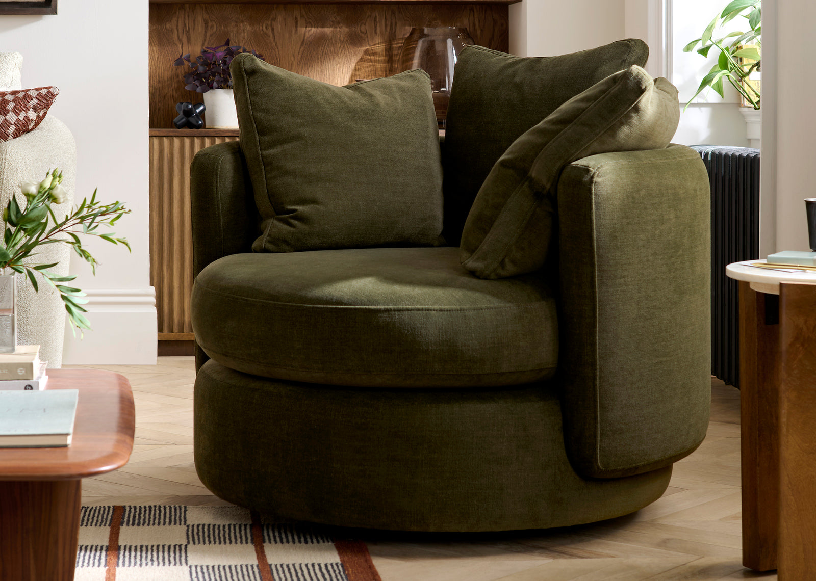 Vogue Williams Piccadilly Small Swivel Chair - Small Swivel Chair Soft Chenille Sterling Home 2