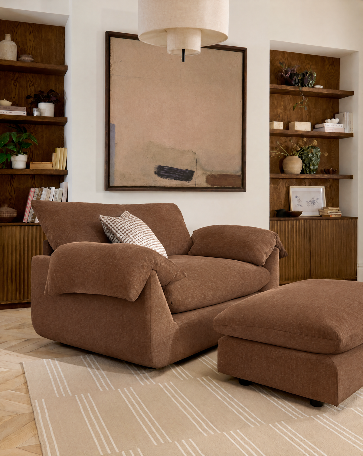 Vogue Williams Bayswater Loveseat  - Cuddler Matt Chenille — Matt Chenille Terracotta, gallery image 1