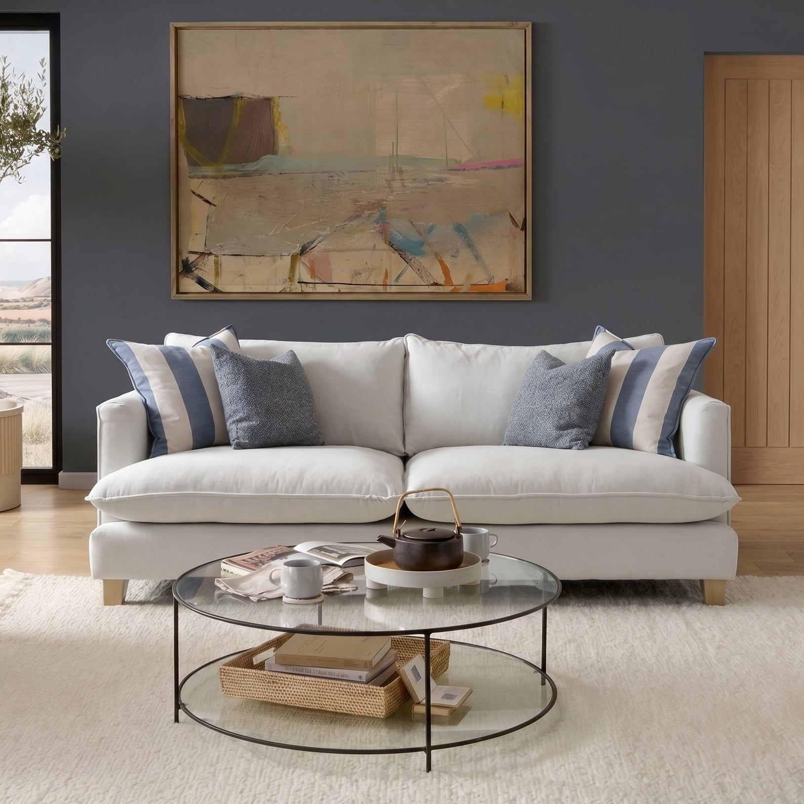 Vogue Williams Howth Extra Large Sofa - Extra Large Sofa Linen Look 4 Seater Sofas Sterling Home 2