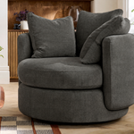 Vogue Williams Piccadilly Large Swivel Chair - Large Swivel Chair Matt Chenille — Matt Chenille Midnight, gallery image 1