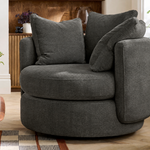 Vogue Williams Piccadilly Large Swivel Chair - Large Swivel Chair Matt Chenille — Matt Chenille Mushroom, gallery image 1