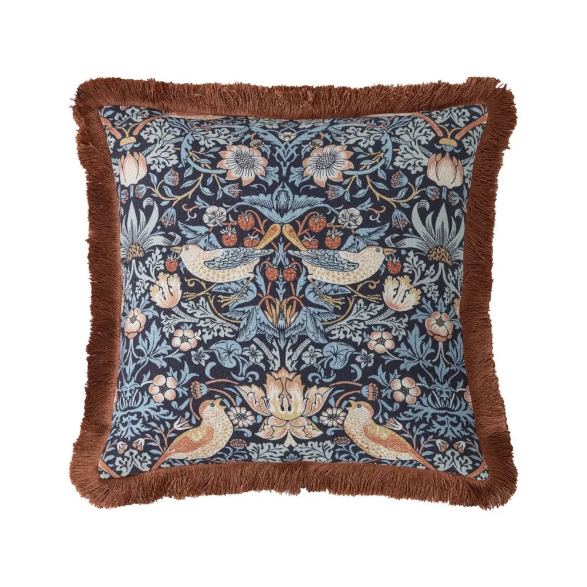 Strawberry Thief Blue 50X50Cm Cushion - Strawberry Thief Blue 50X50Cm Cushion Sterling Home 3