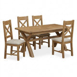 Willowmere Large Extending Dining Table + 4 X Back Dining Chairs Set