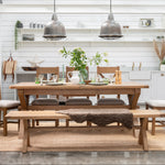 Willowmere Cross Leg Extending Dining Table, Bench & 3 Chairs Set Tables Sterling Home 1