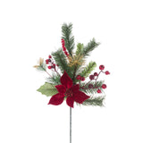 Poinsettia Berry Pine Spray 71CM