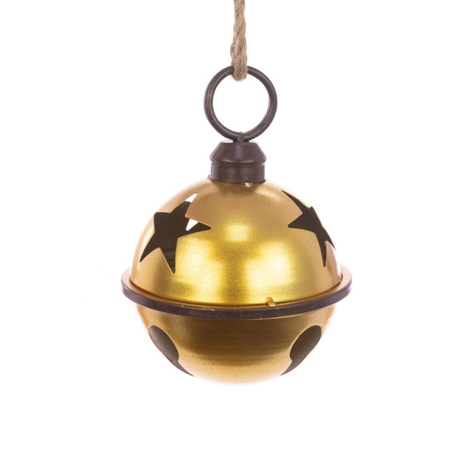 Small Metal Gold Bell With Star - I Metal Bell W/Star 25CM Sterling Home 1