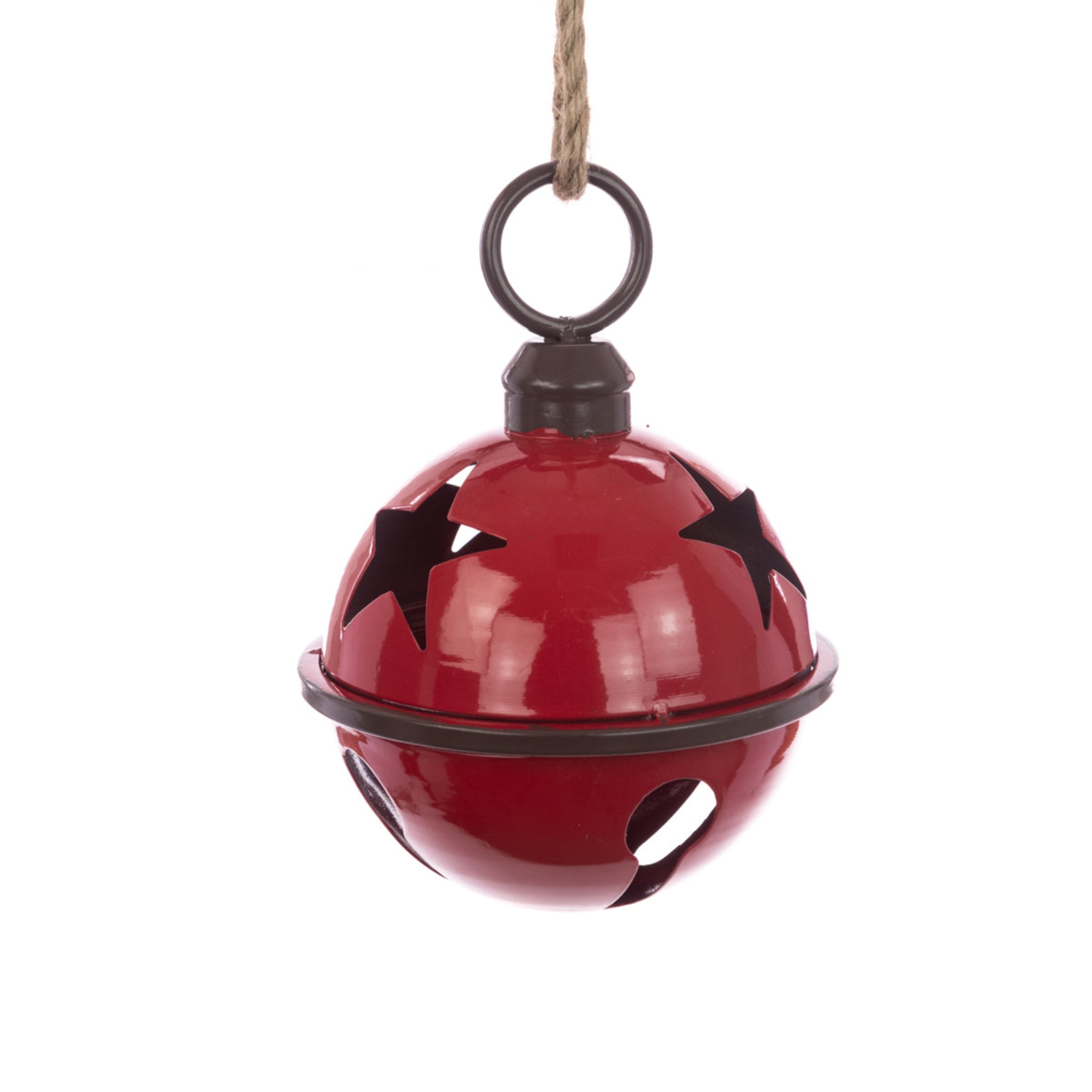 Small Metal Red Bell With Star - C Metal Bell W/Star 25CM Sterling Home 1