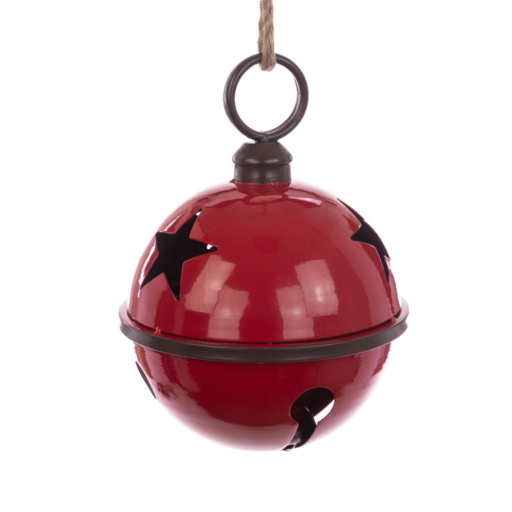 Large Metal Red Bell With Star - C Metal Bell W/Star 29CM Sterling Home 1