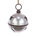 Large Metal Gold Silver With Star - L Metal Bell W/Star 29CM Sterling Home 1