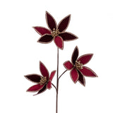 Burgundy Velvet Poinsettia Spray 65CM