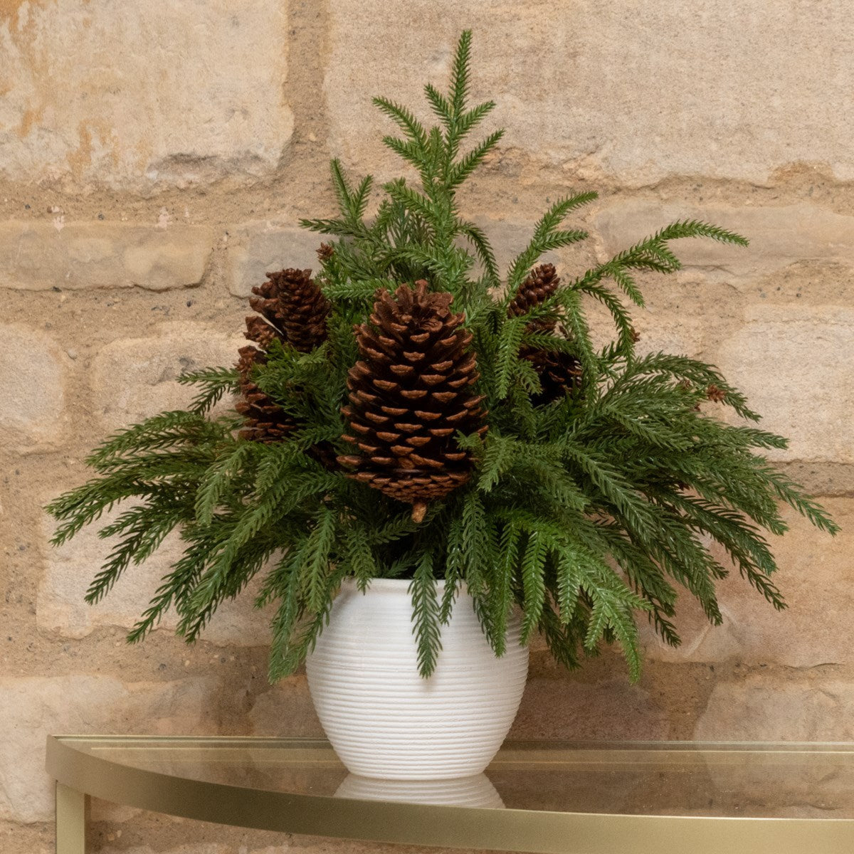 Waxed Pine & Pinecone In Pot - Waxed Pine & Pinecone In Pot Sterling Home 1